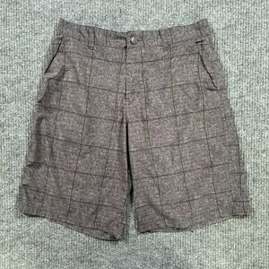 Ocean Pacific OP Flex Mens Golf Shorts Size 32 Grey Plaid 4 Way Stretch